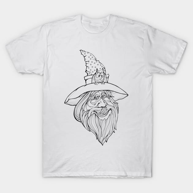 Old wizard from fairyland T-Shirt by Artist Natalja Cernecka